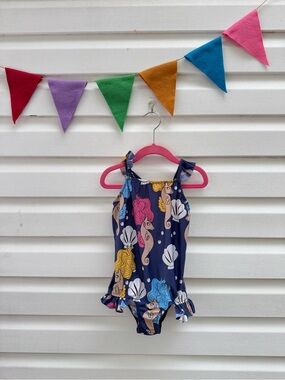 Mini Rodini Kids Navy Mermaid One-Piece Swimsuit